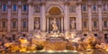 Panoramic view of the Trevi Fountain Royalty Free Stock Photo