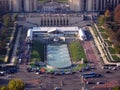 Panoramic view of the Trocadero de Paris from the top of the Eiffel Tower France Royalty Free Stock Photo