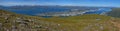 Panoramic view of Tromso from Floya in Troms county, Norway Royalty Free Stock Photo