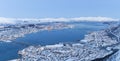 Panoramic view on Tromso, Norway, Tromso At Winter, Christmas in Tromso, Norway