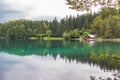 Beautiful Turquiose Forest Lake In Belopeska, Italy.