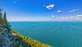 Panoramic view of the turquoise blue waters of Lake Superior, Thunder Bay, ON, Canada Royalty Free Stock Photo