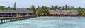 Panoramic view of turquoise water in a Maldives island resort