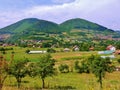 Panoramic view of Twin hills in Bosnia near Visoko Royalty Free Stock Photo