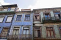 Panoramic view of typical colorful houses with ceramic tiles (azulejos) in Porto, Portugal. Royalty Free Stock Photo