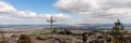 Panoramic view from the TÃÂ¶pfer, a mountain in the Zittau Mountains which are part of the Lusatian Mountains. Germany Royalty Free Stock Photo