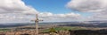 Panoramic view from the TÃÂ¶pfer, a mountain in the Zittau Mountains which are part of the Lusatian Mountains. Germany Royalty Free Stock Photo