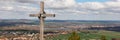 Panoramic view from the TÃÂ¶pfer, a mountain in the Zittau Mountains which are part of the Lusatian Mountains. Germany Royalty Free Stock Photo