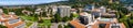 Panoramic view of the University of California, Berkeley campus on a sunny day, view towards Richmond and the San Francisco bay Royalty Free Stock Photo