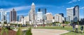 Panoramic view at uptown Charlotte in daylight