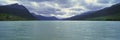 Panoramic view of Ushuaia, Tierra del Fuego National Park and Andes Mountains, Argentina