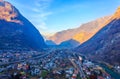 Panoramic view of the Valle d `Aosta region Royalty Free Stock Photo