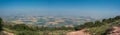 Panoramic view on the valley from mountain ridge