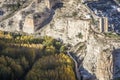 Panoramic view of the valley of the river Jucar during autumn, o