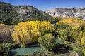 Panoramic view of the valley of the river Jucar during autumn