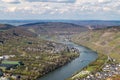 Panoramic view on the valley of the river Moselle Royalty Free Stock Photo