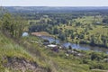 Panoramic view of the valley of the Seversky Donets River in the Royalty Free Stock Photo