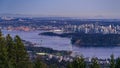 Panoramic View of Vancouver Cityscape at Dusk, British Columbia, Canada Royalty Free Stock Photo