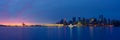 Panoramic view of Vancouver Skyline at Sunrise Royalty Free Stock Photo