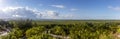 Panoramic view of the vegetation of the Nichupte lagoon on Kukulcan Avenue in the hotel zone of Cancun in Mexico. Tropical Royalty Free Stock Photo