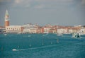Panoramic view of Venice with Bacino of Sant Mark Royalty Free Stock Photo