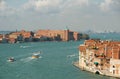 Panoramic view of Venice with Bacino of St Mark Royalty Free Stock Photo