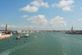 Panoramic view of Venice with Bacino of St Mark Royalty Free Stock Photo