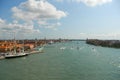 Panoramic view of Venice with Bacino of St Mark Royalty Free Stock Photo