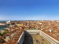 Panoramic view of Venice from the Campanile tower of St. Mark`s Cathedra Royalty Free Stock Photo