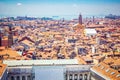 Panoramic view of Venice, Dodge Palace and red tiled roofs from Campanile on Piazza San Marco Saint Mark Square, Venice, Italy
