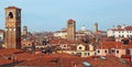 panoramic view of Venice with many bell towers