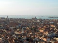 Panoramic view of Venice from San Marco bell tower, Italy Royalty Free Stock Photo