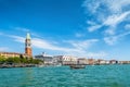 Panoramic view of Venice from the sea, Italy Royalty Free Stock Photo