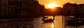 Panoramic view of Venice at sunset, Italy