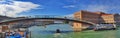 A panoramic view of Venice's Grand Canal bridge in Italy.