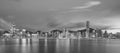 Panoramic view of Victoria Harbor and Hong Kong skyline Royalty Free Stock Photo