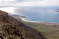 Panoramic view from viewpoint Mirador del Rio at the north of canary island Lanzarote Royalty Free Stock Photo