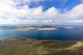 Panoramic view from viewpoint Mirador del Rio at the north of canary island Lanzarote Royalty Free Stock Photo