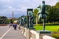 Panoramic view of Vigeland Park open air art exhibition area - Vigelandsparken - within Frogner Park complex in Oslo, Norway Royalty Free Stock Photo