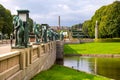 Panoramic view of Vigeland Park open air art exhibition area - Vigelandsparken - within Frogner Park complex in Oslo, Norway Royalty Free Stock Photo