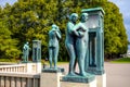 Panoramic view of Vigeland Park open air art exhibition area - Vigelandsparken - within Frogner Park complex in Oslo, Norway Royalty Free Stock Photo