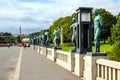 Panoramic view of Vigeland Park open air art exhibition area - Vigelandsparken - within Frogner Park complex in Oslo, Norway Royalty Free Stock Photo