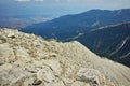 Panoramic view from Vihren peak to Bansko, Pirin Mountain