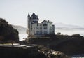 Panoramic view of Villa Belza hotel palace palais at atlantic beach coast in french seaside town city Biarritz Royalty Free Stock Photo