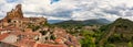 Panoramic view of the village of Frias and its rural surroundings in the province of Burgos, Castilla Leon, Spain. Royalty Free Stock Photo