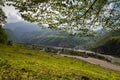 Panoramic view of the village Karasu in the Caucasus mountains