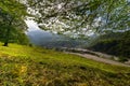 Panoramic view of the village Karasu in the Caucasus mountains