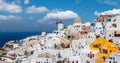 Panoramic view of village Oia, Santorini, Greece. Royalty Free Stock Photo