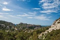 Panoramic View of the village and ruins of the Baux-de-Provence Castle Royalty Free Stock Photo