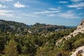 Panoramic View of the village and ruins of the Baux-de-Provence Castle Royalty Free Stock Photo